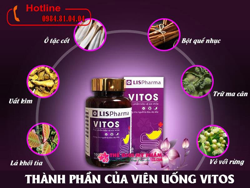 Thành phần của dạ dày Vitos gồm những gì?